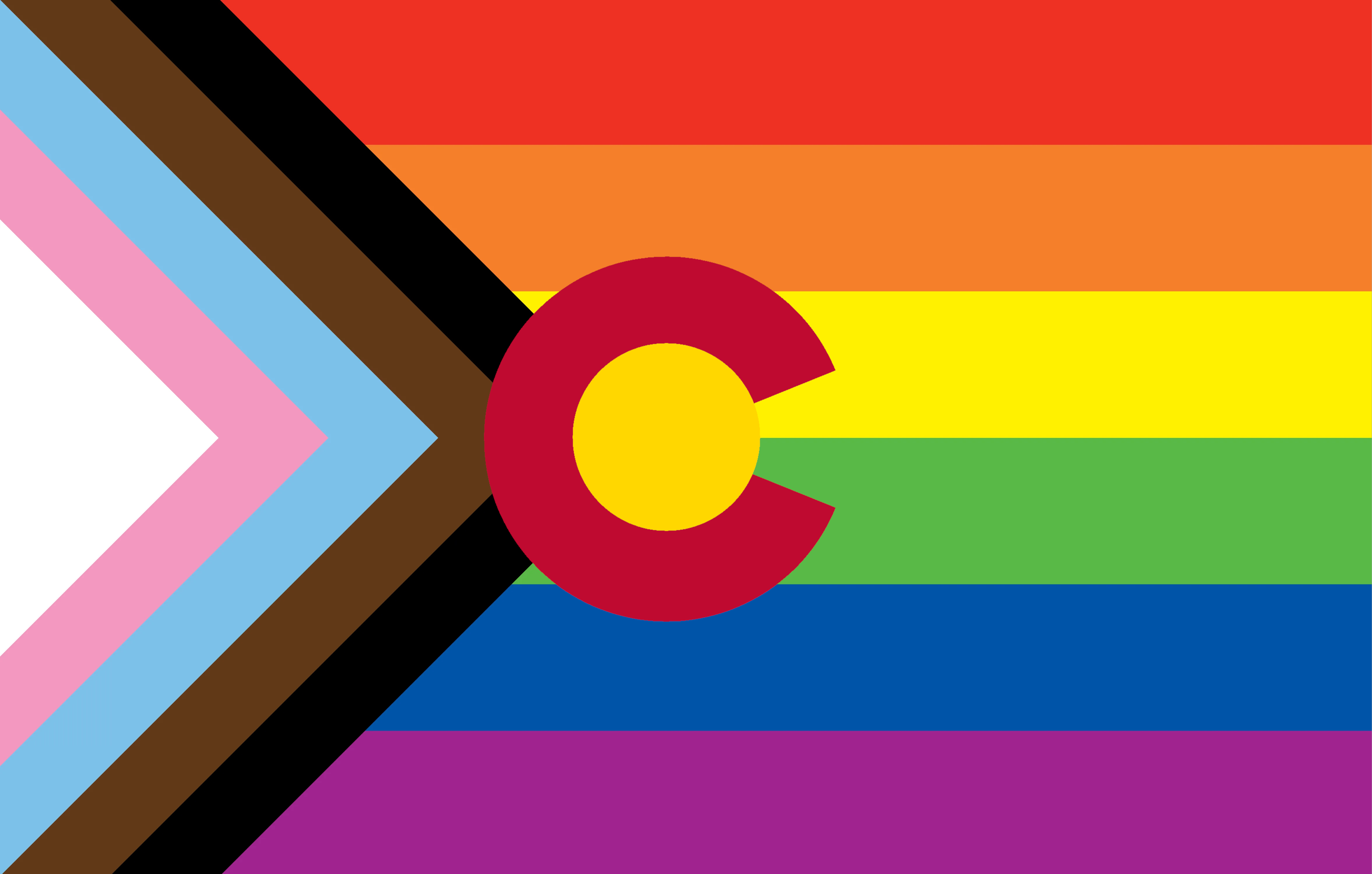 Colorado C symbol on a pride flag